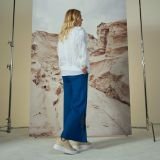 Princess Blue trumpesnės kelnės su skeltuku