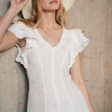 Itin romantiška lininė juoda suknelė