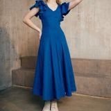 Itin romantiška lininė Princess Blue suknelė