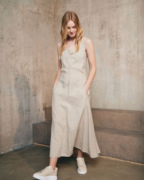 Dviejų dalių lininė suknelė