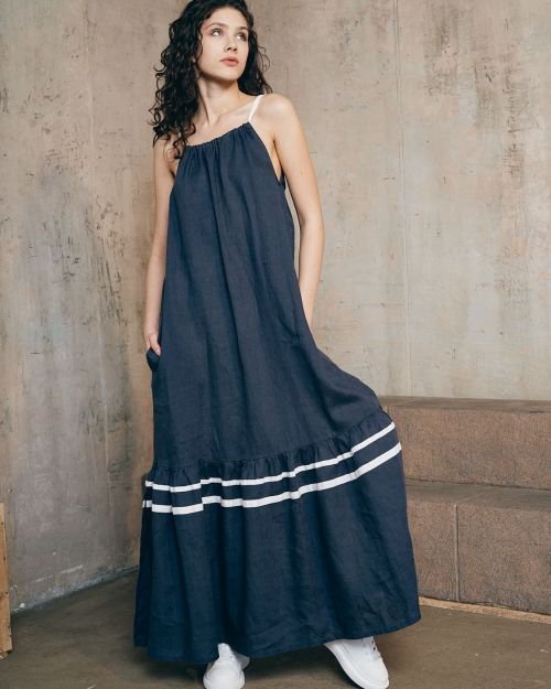 Midnight navy laisvalaikio ilga suknelė