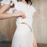 Midi ilgio lininis sijonas