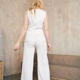 Balta klasikinė lininė liemenė