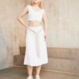 Platėjantis lininis sijonas