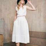 Midi ilgio lininis sijonas