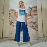 Princess Blue trumpesnės kelnės su skeltuku