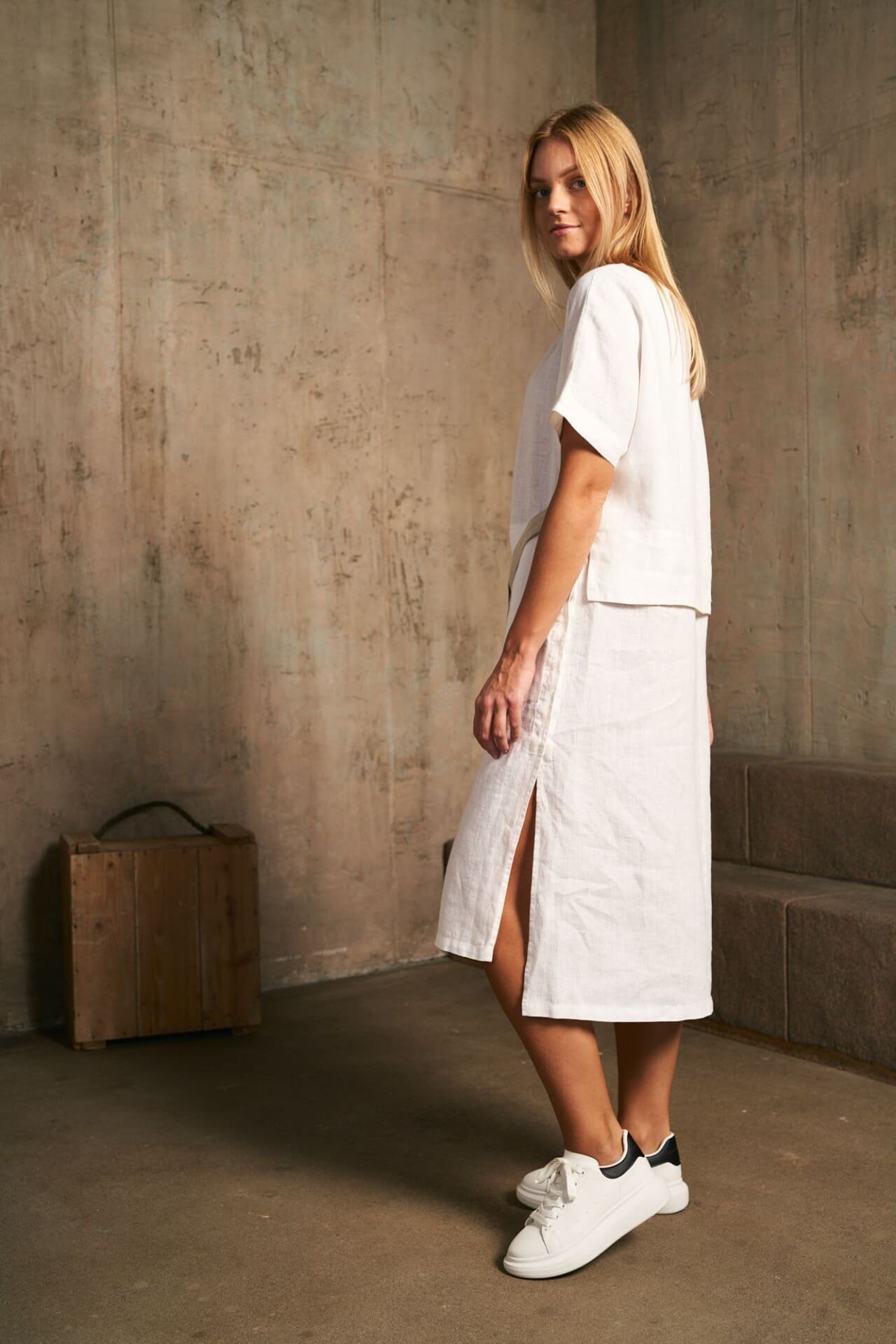 Balta lininė suknelė Citta