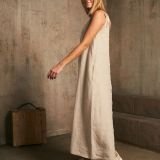 Minimalistinė A silueto lininė suknelė