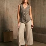 Trumpesnės kelnės su skeltuku