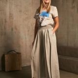 Klostuotos lininės kelnės