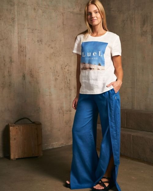 Princess blue ilgos kelnės su skeltukais