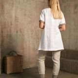 Kontrastinių spalvų lininės kelnės