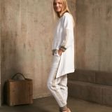 Baltos sportinės lininės kelnės