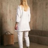 Baltos sportinės lininės kelnės