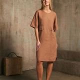 Amber Raw stilinga lininė suknelė