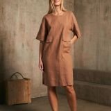 Amber Raw stilinga lininė suknelė