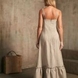 Ilga įliemenuota romantiška suknelė