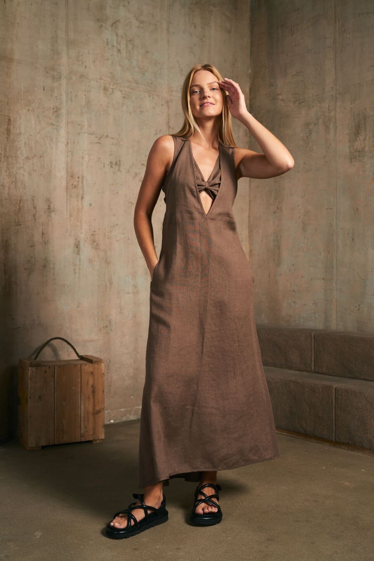 Morel dviejų dalių lininė suknelė