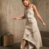 Balta midi ilgio suknelė – sarafanas