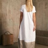 Dviejų spalvų lininė suknelė