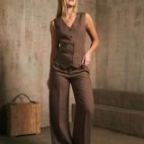 Morel klasikinio silueto lininės kelnės