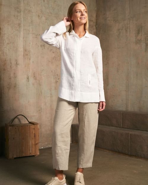 Lininiai marškinukai in Dydis 40 and Spalva Balta