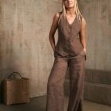 Morel lininės kelnės su raištukais