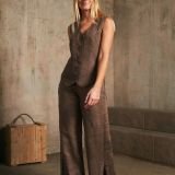 Morel lininės kelnės su raištukais