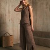 Morel lininės kelnės su raištukais