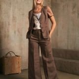 Morel klasikinio silueto lininės kelnės