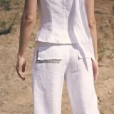 Tiesūs ilgesni lininiai šortai