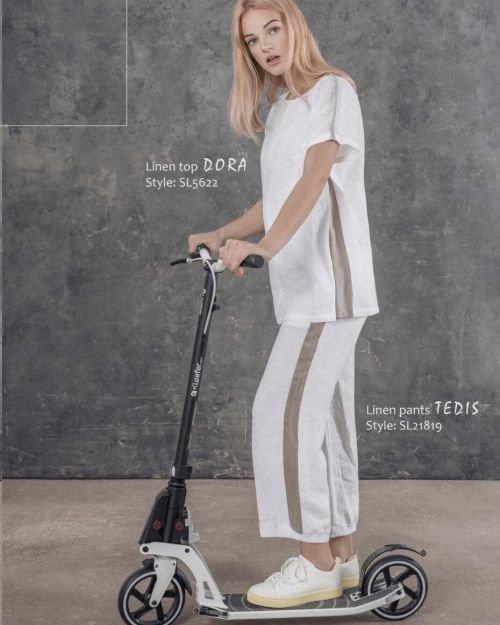 Laisvesnės sportinio stiliaus kelnės in Dydis 40 and Spalva Balta