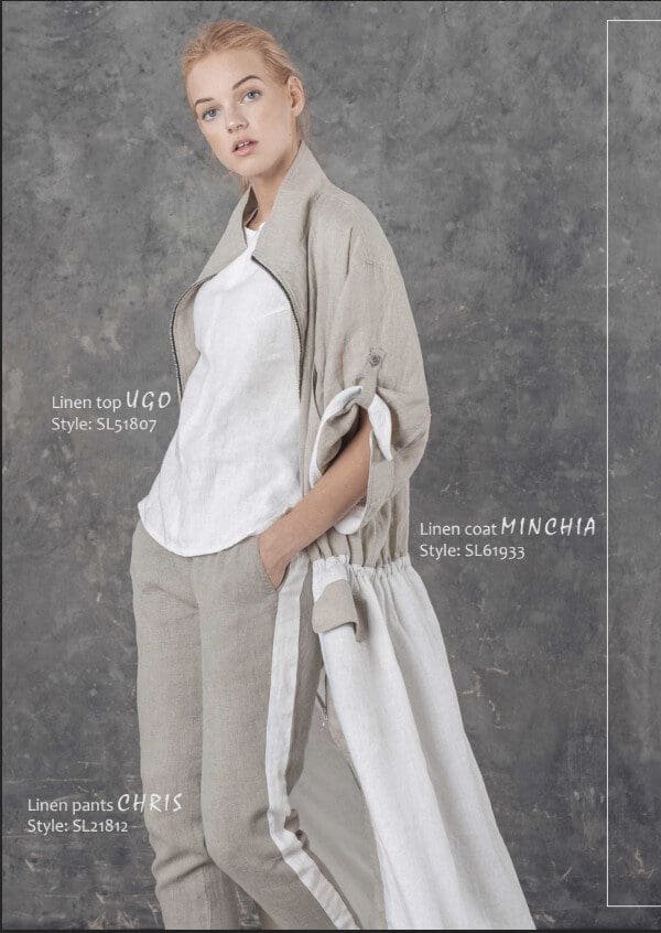 Natūralaus lino sportinės kelnės