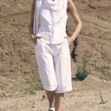 Tiesūs ilgesni lininiai šortai