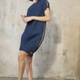 Balta lininė suknelė su kolstelėmis