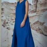 Princess Blue ilga lino suknelė