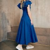 Itin romantiška lininė Princess Blue suknelė