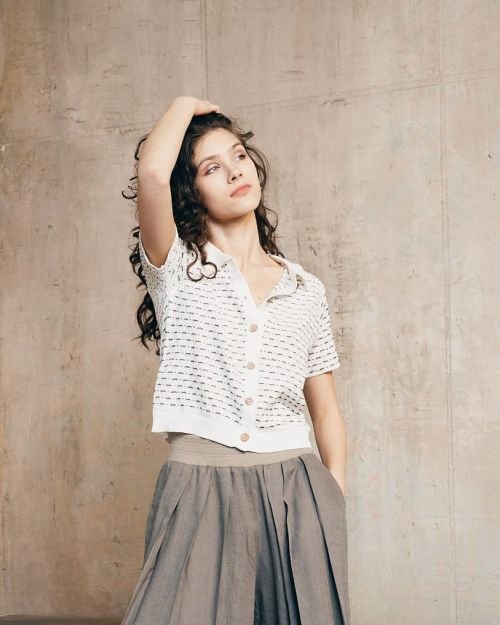 Lininė nerta polo palaidinė