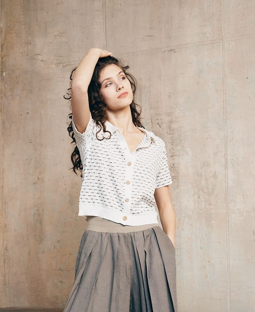 Lininė nerta polo palaidinė