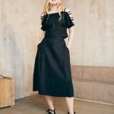 Midi ilgio lininis sijonas