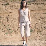 Tiesūs ilgesni lininiai šortai