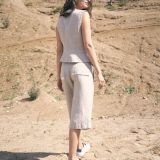 Tiesūs ilgesni lininiai šortai