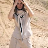 Tiesūs ilgesni lininiai šortai