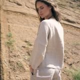 Tiesūs ilgesni lininiai šortai