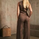 Morel klasikinio silueto lininės kelnės