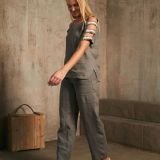 Shadow trumpesnės lininės kelnės