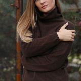 100% kašmyro šokolado spalvos golfas