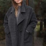 Dvipusis pilkas kašmyro paltas