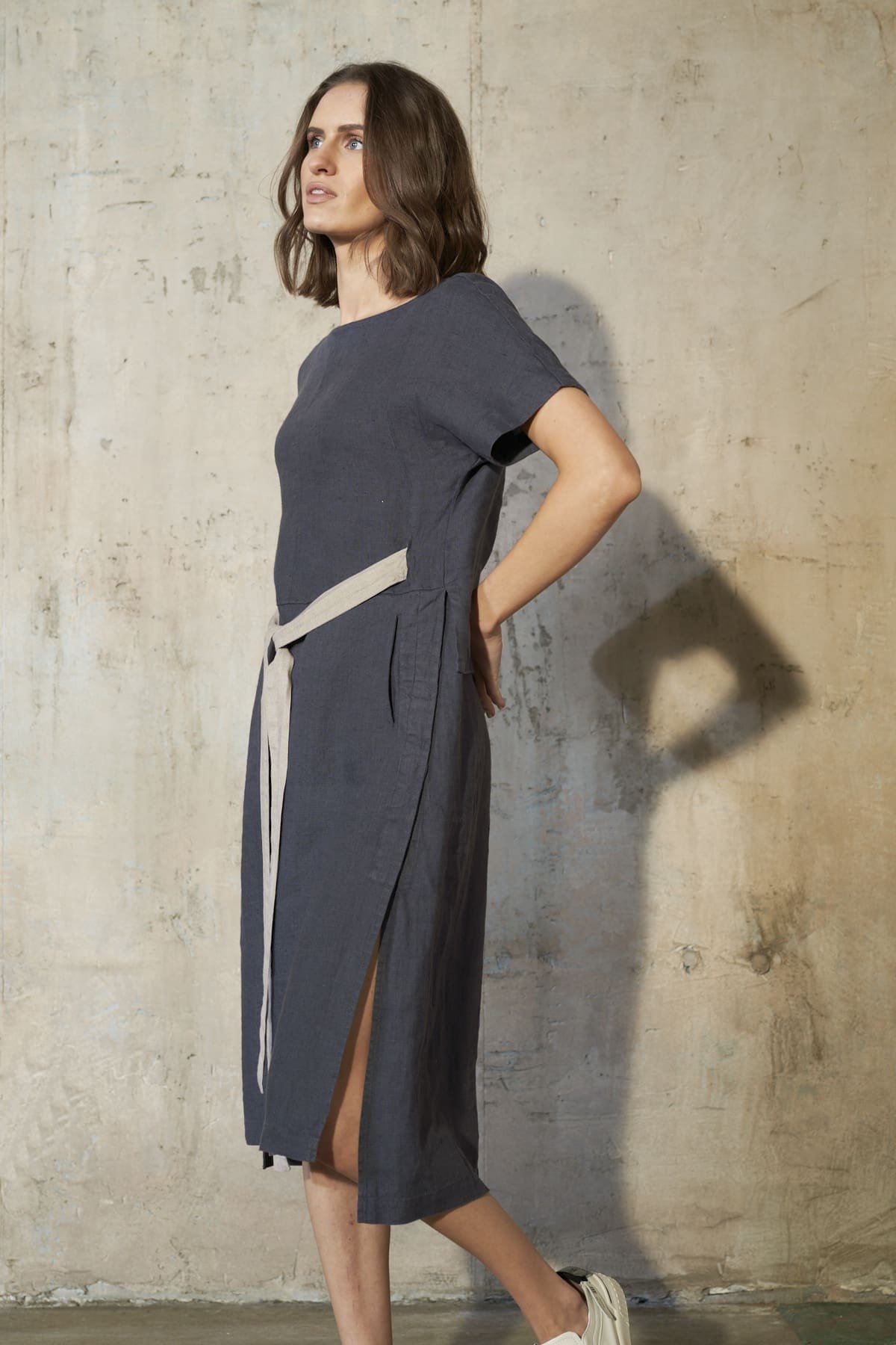 Midnight navy lininė suknelė Citta