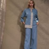 Asimetrinė Blue Shadow lininė palaidinė